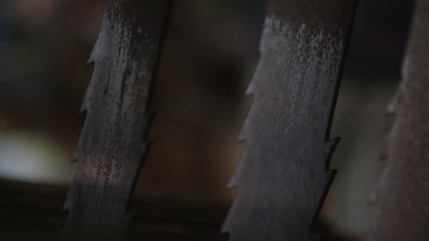 Close up of saw blades