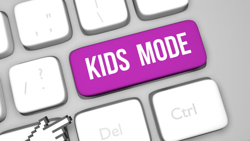 Kids mode safe internet concept