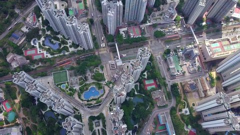 Tin Shui Wai, Hong Kong, 25 May 2018:- Drone fly over the Hong Kong city
