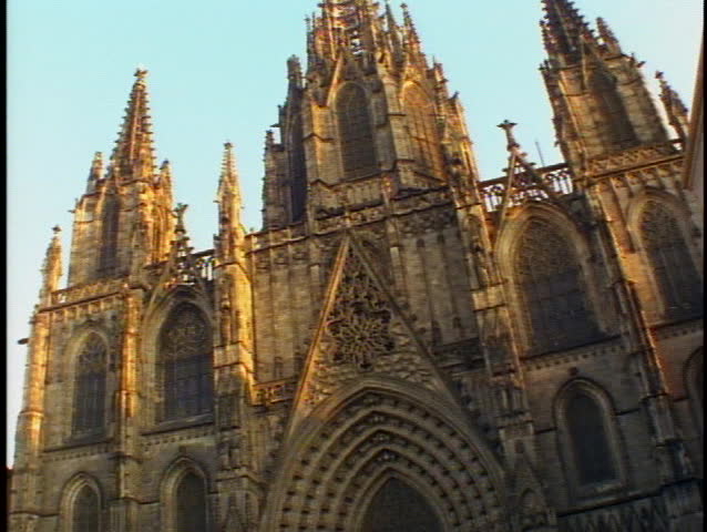 SPAIN, 1999, Cathedral of Barcelona, angled, tilt up
