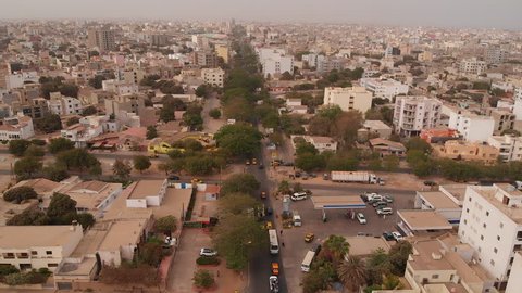Aerial of African city of Dakar, Senegal.