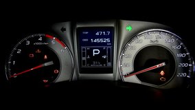 Dashboard board of car clips,car light video,light of car sign on dashboard footage
