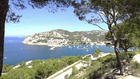 Idyllic view of marina bay of Port de Andratx on Majorca island, Spain Mediterranean Sea