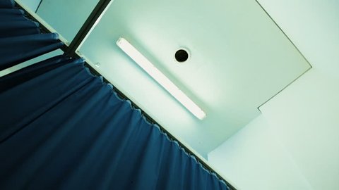 Curtain of a hospital room - pan shot