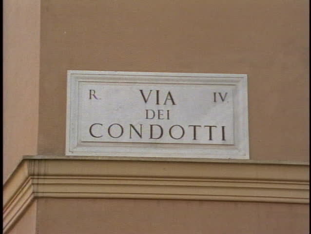 ITALY, 1999, Rome, Via Condotti street sign