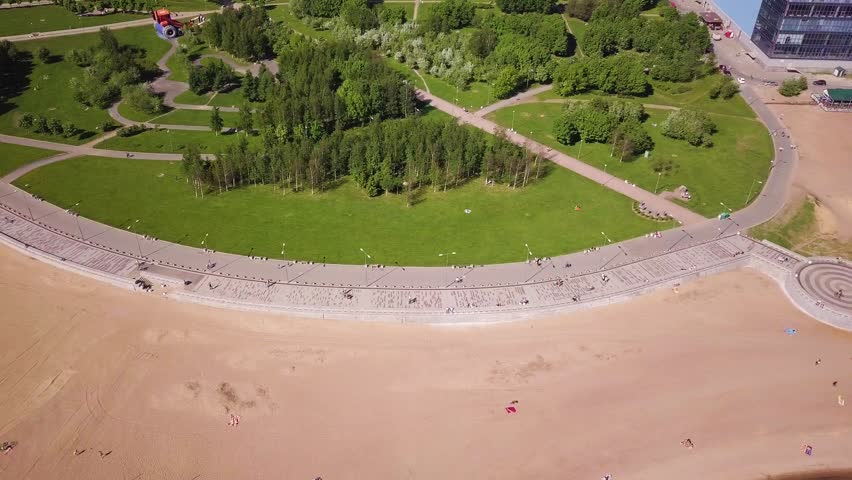 Saint Petersburg Park near Finnish gulf shore and beach