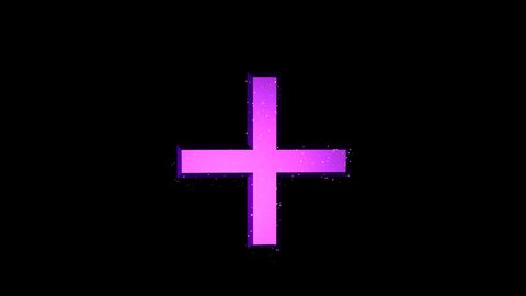 Rotating Dark Purple "Plus" symbol. Animated icon with alpha channel.