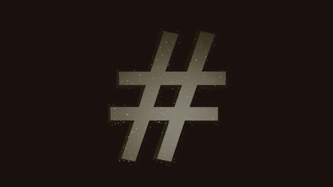 Rotating Dark "Pound" or "Hashtag" symbol. Animated icon with alpha channel.