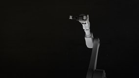 Digitally generated video of robotic hand presenting illuminated bulb in the illustrated city - Powered by Shutterstock - Get 15% off with code: PIKWIZARD15