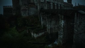 Medieval Castle at twilight on dark clouds atmosphere.Corvin Castle, Romania - Powered by Shutterstock - Get 15% off with code: PIKWIZARD15