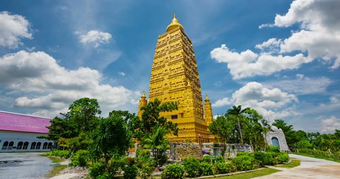 Wat Chom Pho ta Ya Ram,Bodh gaya Golden Pagoda Simulate From the holy place at India.In Thailand