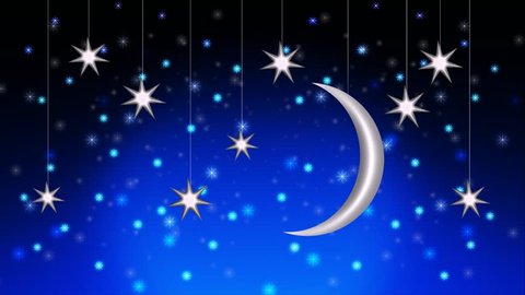 beautiful night sky moon and stars, best loop video background to put a baby to sleep, calming relaxing