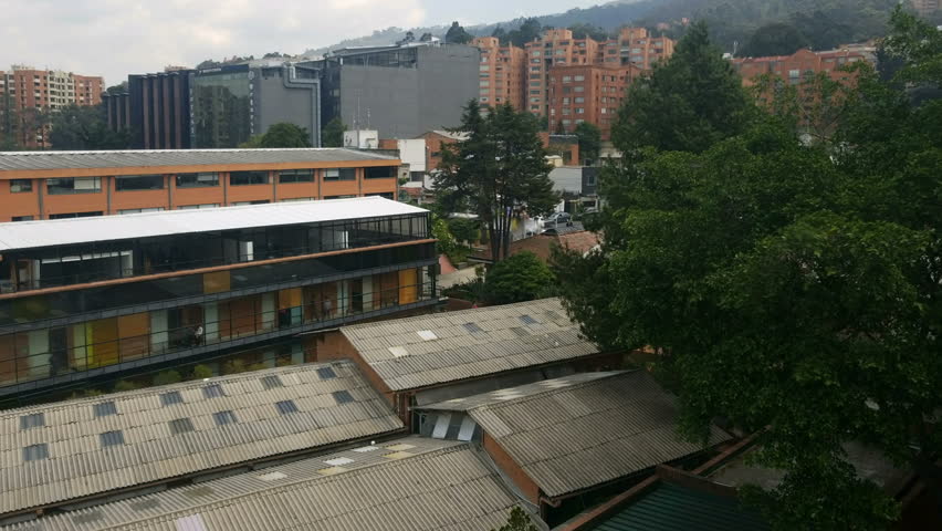 Bogota City Colombia Time Lapse Overlooking University & Apartment Buildings During Day