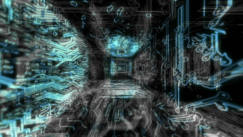 The Concept of: Digitalization of Information Flow Moving Through Rack Servers in Data Center. Royalty-Free Stock Footage #1012323977