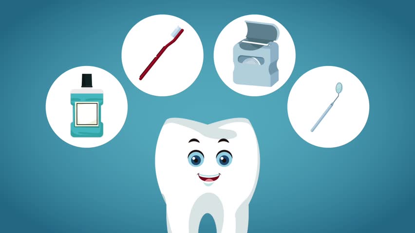 Cute tooth dental cartoon HD animation | Shutterstock HD Video #1012330697