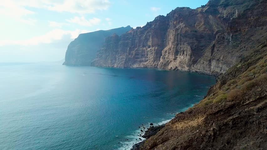 Los Gigantes Cliffs on Tenerife, Aerial View | Shutterstock HD Video #1012331117