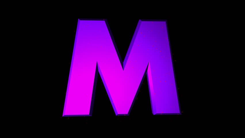 Rotating Roman Letter “m”. Animated Stock Footage Video (100% Royalty 