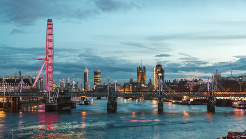 london skyline dusk Stock Footage Video (100% Royalty-free) 1632790 ...