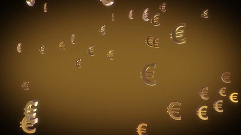 Euro sign falling, 3D animation