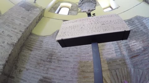 View of the museum of the walls in Rome, Italy. Video by Gopro camera