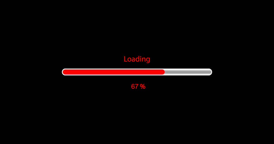 Loading complete. Red loading. Loading 100% Red. Loading completed. Progress Bar gif.