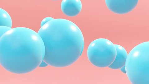 Blue ball floats on a pink background.-3d rendering. Vídeo Stock