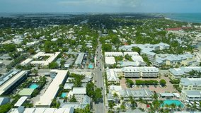 Aerial footage South Street Key West Florida shot with drone