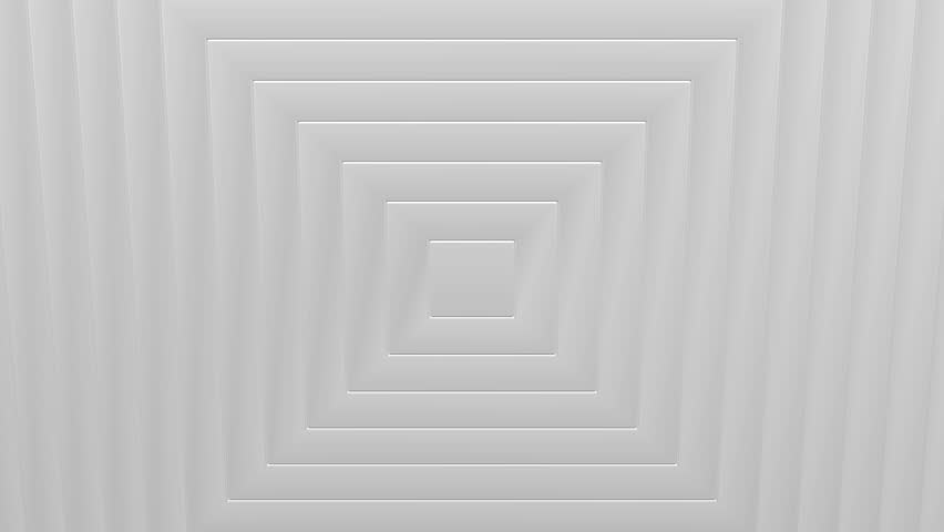 Abstarct background - White frames turn around. Loopable. Luma matte. 3D rendering.
