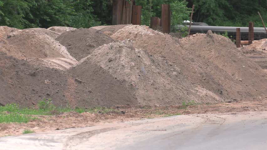 a hill of debris and sand