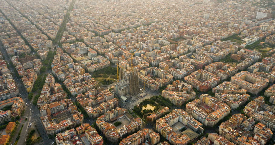 Barcelona Aerial Helicopter View Eixample Stock Footage Video 100 Royalty Free 1012424255 Shutterstock