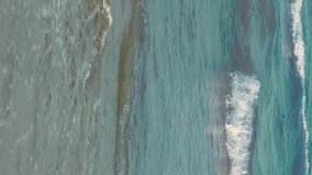Crashing waves on beach is the most relaxing view. Tropical destination makes the perfect traveling spot for tourists. Vertical format video.