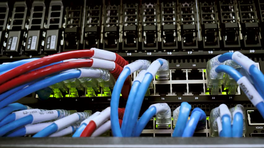 Network switch in data center Royalty-Free Stock Footage #1012435010