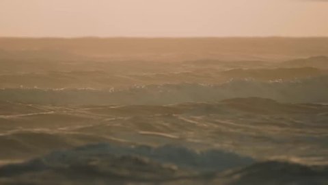 Beautiful Ocean In Golden Sunset (180fps Slow Motion). Graded and stabilized 180fps Slow Motion version.
