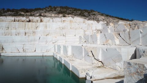 Beautiful Marble lake, Pamukkale. It`s an old marble mine which was abandoned because of the nature which has its effect