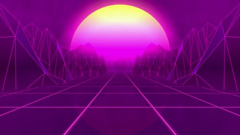 VÃ­deos stock similares a Synthwave 80s style animation background