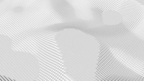 3D Render abstract square geometric Surface Loop light bright clean minimal squares grid pattern, random waving motion background.Seamless loop 4K. White boxes loop abstract animation.