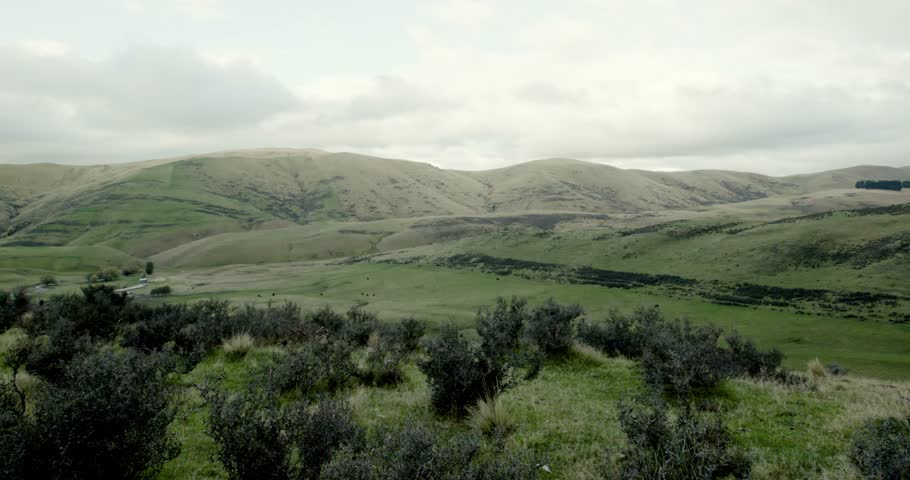 Time Lapse Of A The Rolling Clouds Over An New zealand Hill
