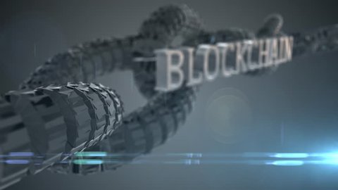 Blockchain crypto currency digital encryption network title animation - 3d render animation