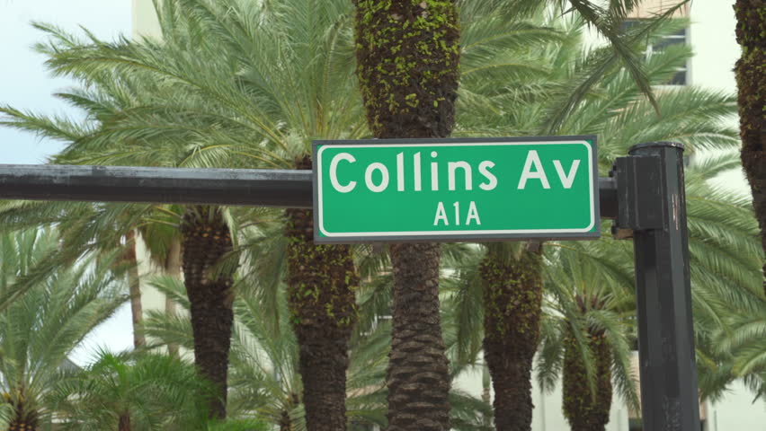Collins avenue street sign in Miami Beach - Miami, Florida