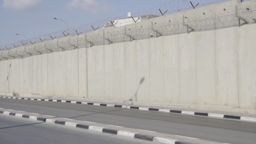 Israeli barrier wall near west bank checkpoint