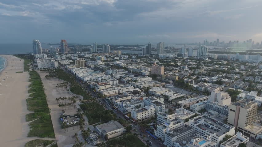 Miami South Beach Skyline Florida Ocean Aerial