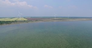 Wind turbines with a quadcopter