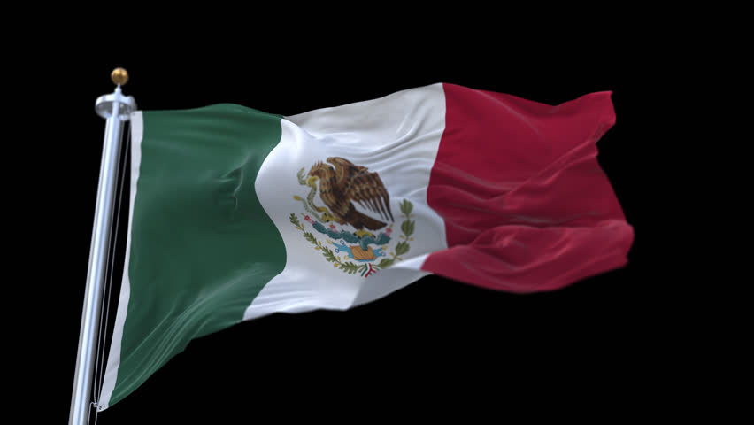 4k looping mexico flag flagpole waving Stock Footage Video (100%