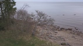 Roja Latvia Baltic Sea Seaside Aerial drone top view 4K UHD video