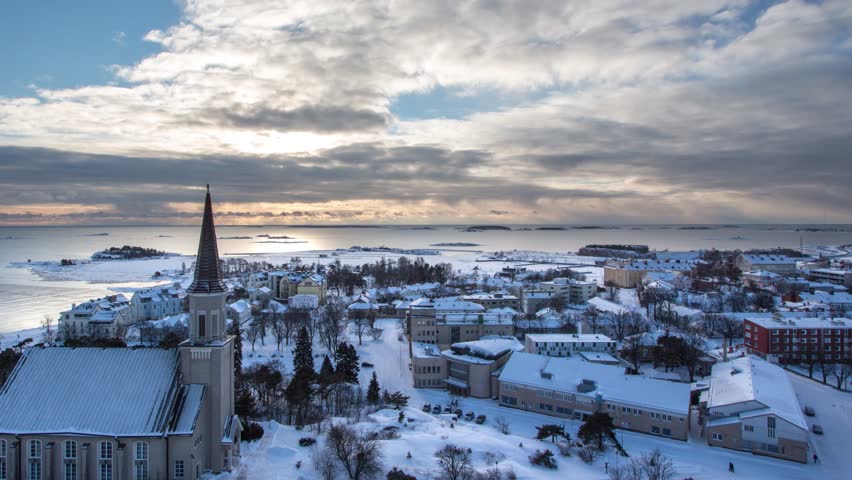 Timelapse of Hanko in the winter from the water tower