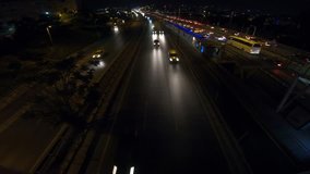 Traffic Time Lapse Intensive Traffic in the streets of istanbul. Includes Taksim Square way bosphorus bridge way. Night traffic time lapse video background 