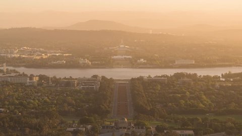 Day to night time lapse of the capital city of Australia - Canberra