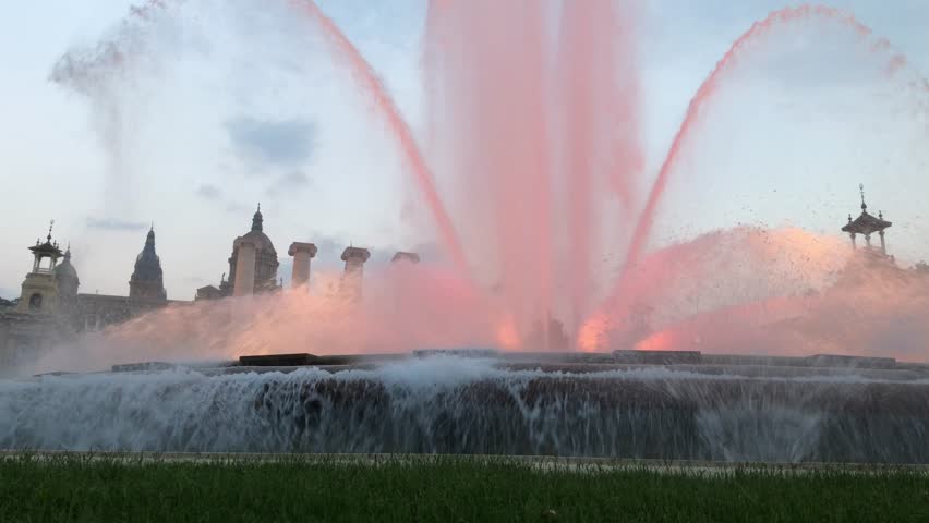 Font Màgica de Montjuïc,Magic fountains attraction in Barcelona,Spain