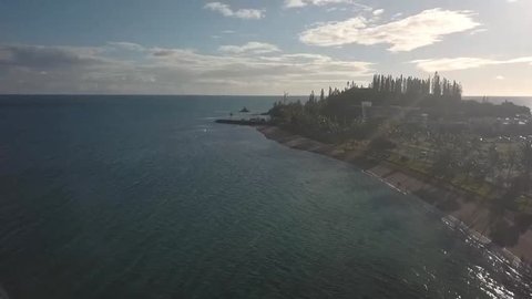 Noumea / New Caledonia - 23 May 2018: Beautiful holiday, Island drone footage