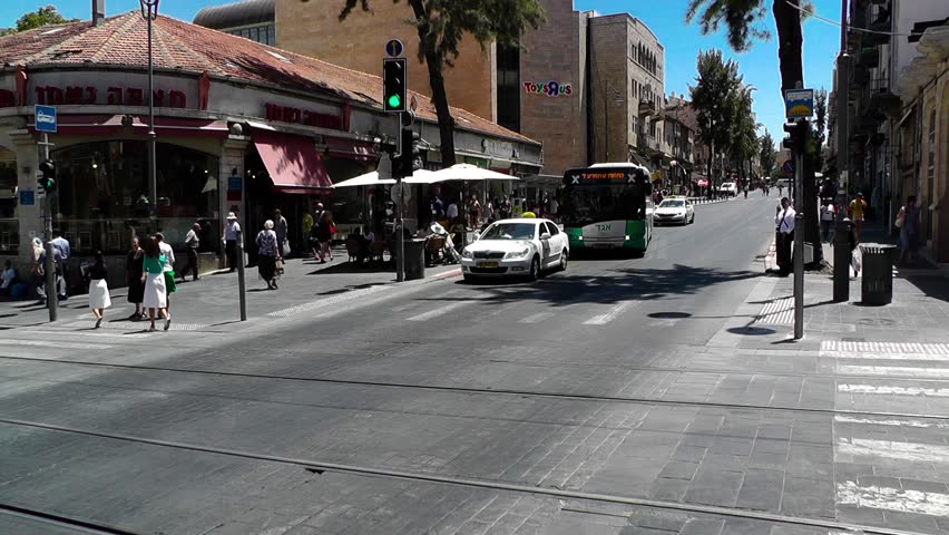  Jerusalem Israel June 20, 2018 View of unknowns people walking in Jaffa street in Jerusalem in the morning | Shutterstock HD Video #1012703312